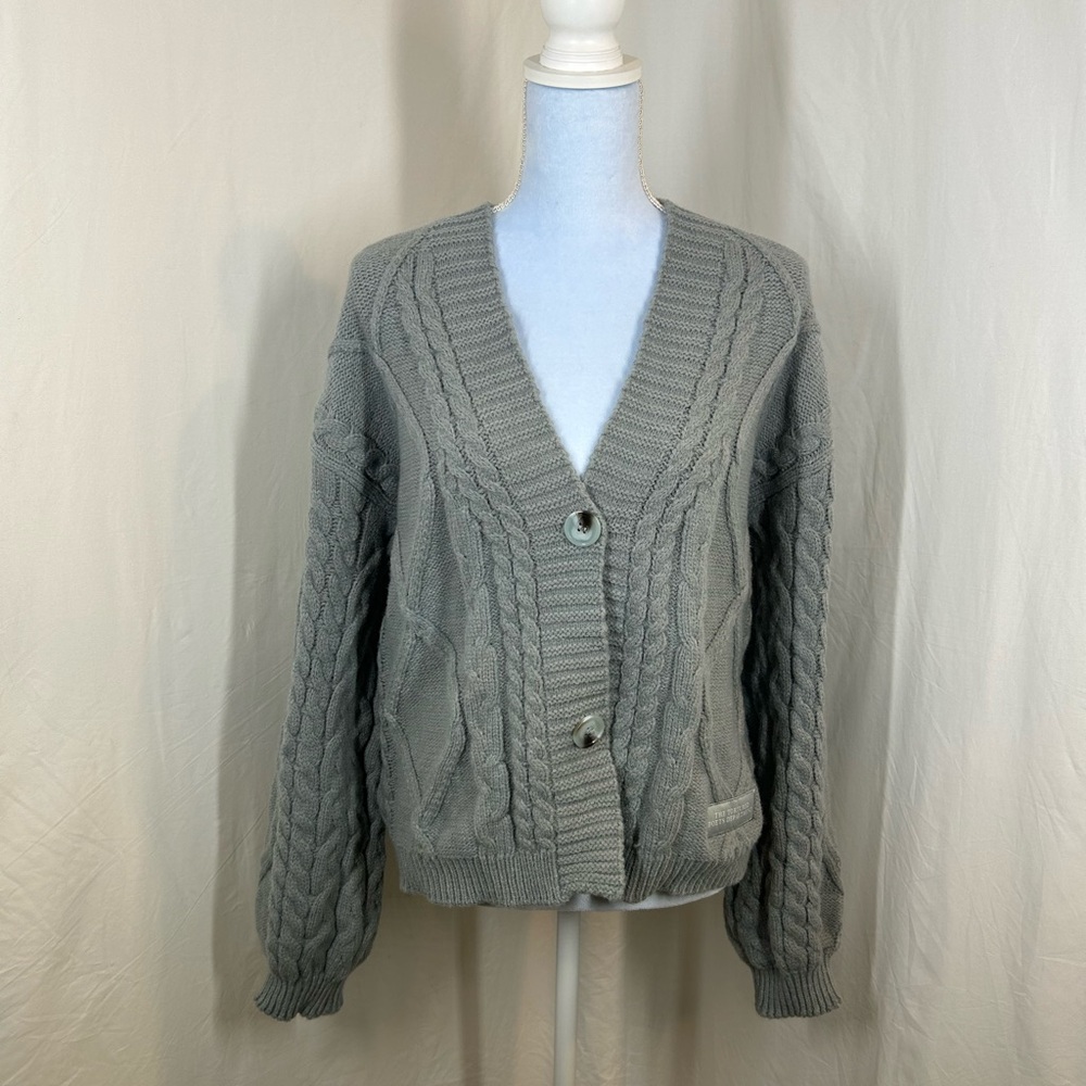 Taylor Swift Tortured Poets Department Gray/Grey Women's Cardigan Sweater M/L